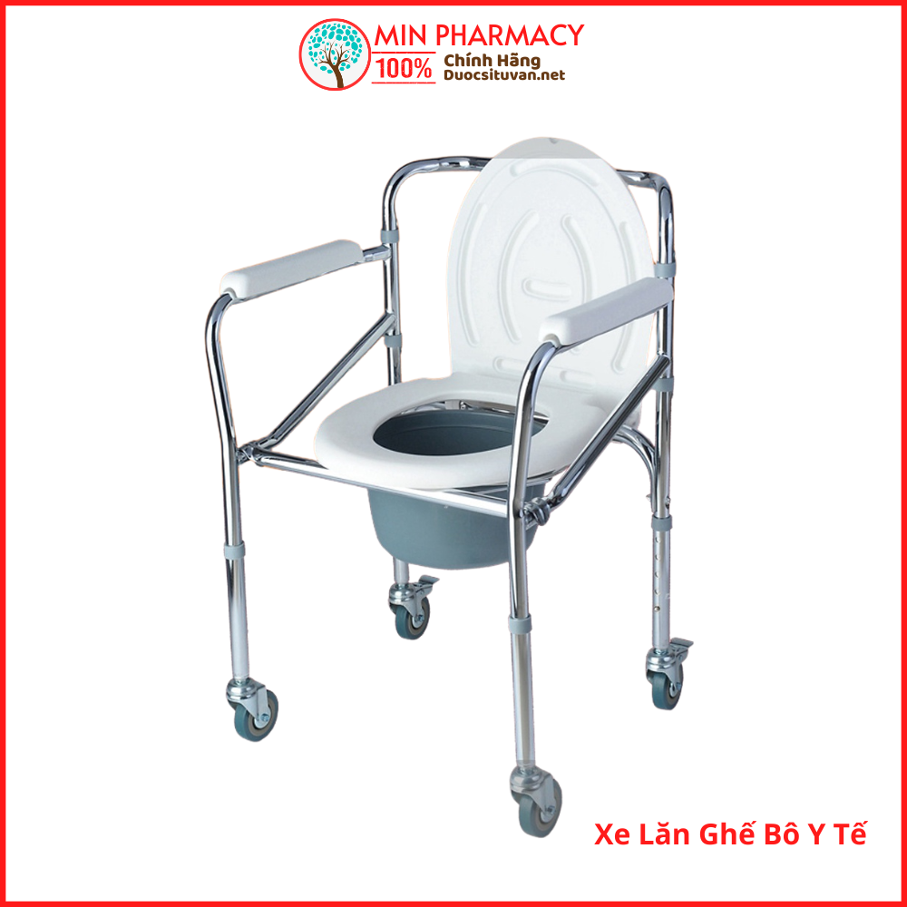 Xe lăn ghế bô y tế cho nguời già chính hãng Nikita - Ghế bô vệ sinh tiêu chuẩn bệnh viện (Mẫu Mới)