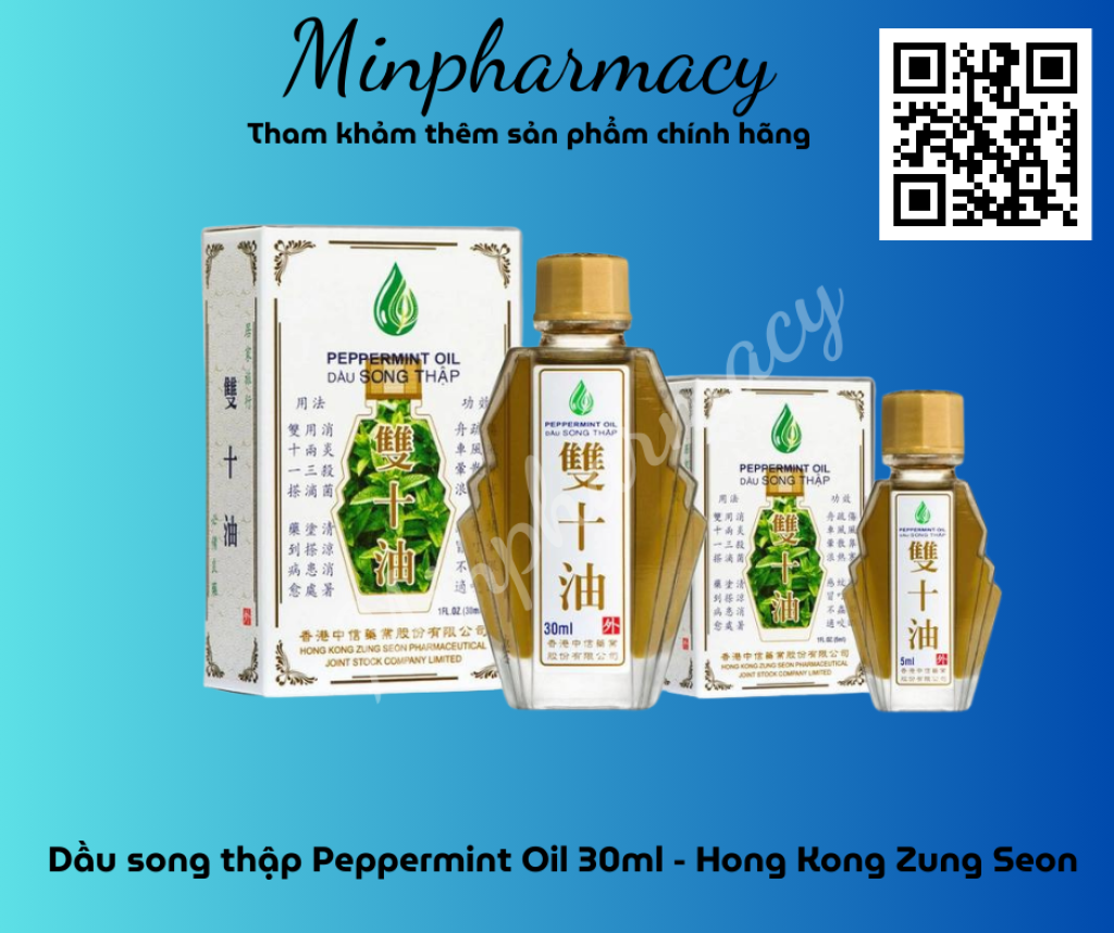 Dầu song thập Peppermint Oil 30ml - Hong Kong Zung Seon
