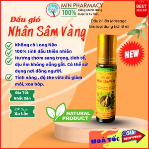 Trang chủ Dầu gió nhân sâm vàng chai bi lăn 10ml